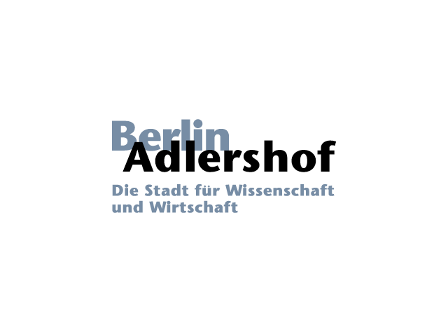 Berlin Adlershof Logo mit Unterzeile »Die Stadt für Wissenschaft und Wirtschaft« 
