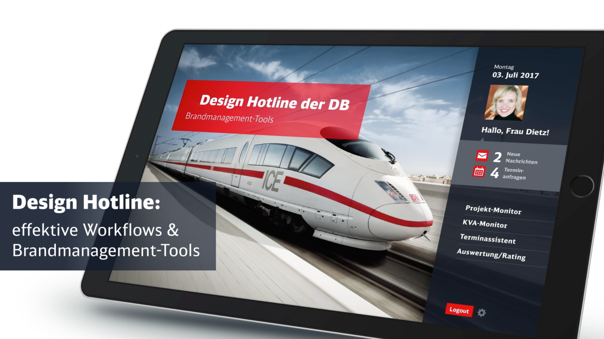 Designstudien und visuelle Konzepte zur Weiterentwicklung des DB Marketingportals, Video